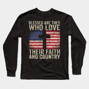 Christian Patriotic American Flag Blessed Gift Christians Long Sleeve T-Shirt